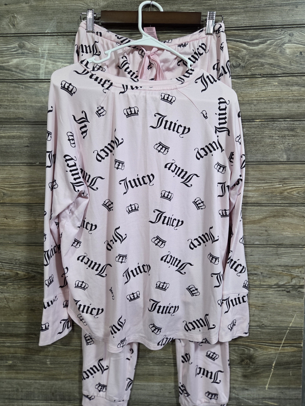 Juicy Couture Pink Logo 3-Piece Pajama Set Y2k Size Small - Picture 2 of 8